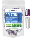 XPRS Nutra Size 1 Empty Capsules - 100 Count Empty Gelatin Capsules - DIY Capsule Filling - Pure Bovine Pill Gel Caps for Do-It-Yourself Supplements (Pearl Purple/White)