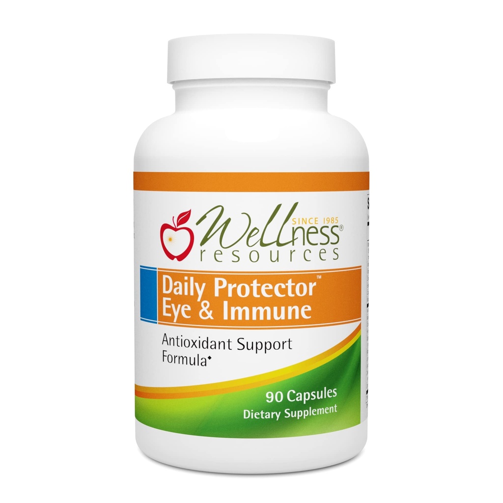 Wellnessbronnen Daily Protector Eye & Immune - Lutein, Lycopeen, Zeaxanthine, Cryptoxanthin, Blauwe bosbessen en meer voor oog-, immuun- en huidgezondheid (90 capsules)