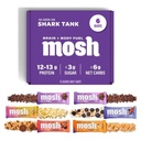 MOSH Variety Pack Keto Proteïne Bars, Hoge Vezel, Lage Carb, Glutenvrij, Hoog Proteïne, Hersen gezonde Snack met Ashwagandha, Lion's Mane, 6 Tellen