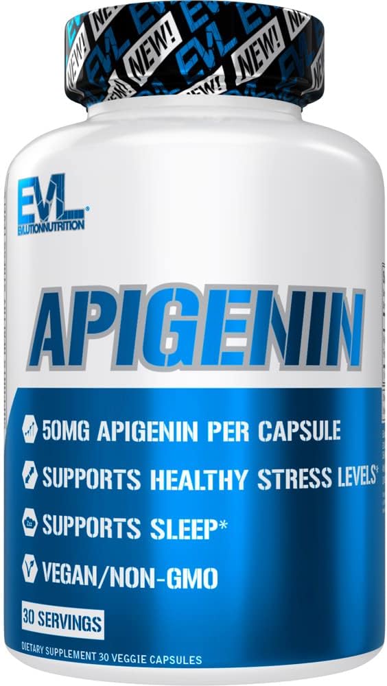 Evlutie Pure Apigenin supplement van kamille Extract - Ontspannende Apigenin 50 mg Bioflavonoïde Stress en Mood Ondersteuning Voeding Hoge Bio beschikbare Veganistische Niet-GMO Kruidensleep Supplement