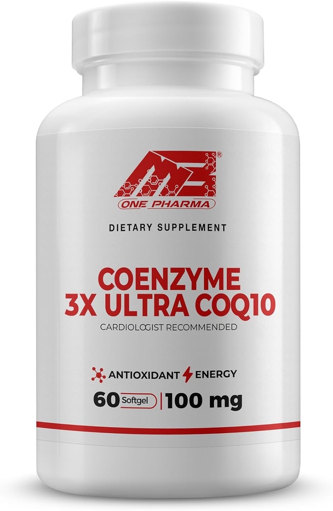 MB One Pharma-COQ10 Supplement (100mg) 60 Dag aanbod-3x Ultra Superior Absorptie, Antioxidant Verdediging - Ondersteunt Cellular Energy Production Hartfunctie-Non-GMO, Glutenvrije, Hoge Absorptie
