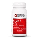 PROTOCOLE POUR LA BALANCE DE VIE - K2 MK-7 et D3 - Santé vasculaire et soutien structurel, Force osseuse, Suppresseur de l'appétit, Perte naturelle de poids, soutient l'absorption de calcium - 60 capsules de Veg