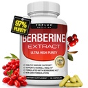 Berberine Supplement 1800mg - Berberine HCL 97% Getest Ultra High Purity Premium Berberine Extract ter ondersteuning van de algehele gezondheid, hoge potentie Berberine Plus Non-GMO Vegan Men Vrouwen, 90 Capsules