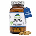 Pure Mountain Botanicals Bacopa Monnieri Capsules - Caps végétaliens avec Bacopa biologique et supplément d'extrait de Bacopa normalisé