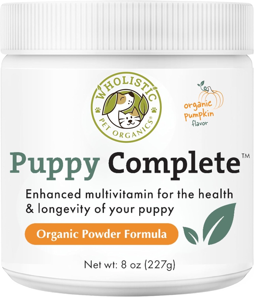 Wholistic Pet Organics Puppy Complete - Honden Multivitamine Poeder - 8 Oz - Dagelijkse hondenvitaminen en supplementen voor zelfgemaakte voeding - Immuunsysteem, huid, jas en algemene gezondheid - Kleine en grote rassen Puppies