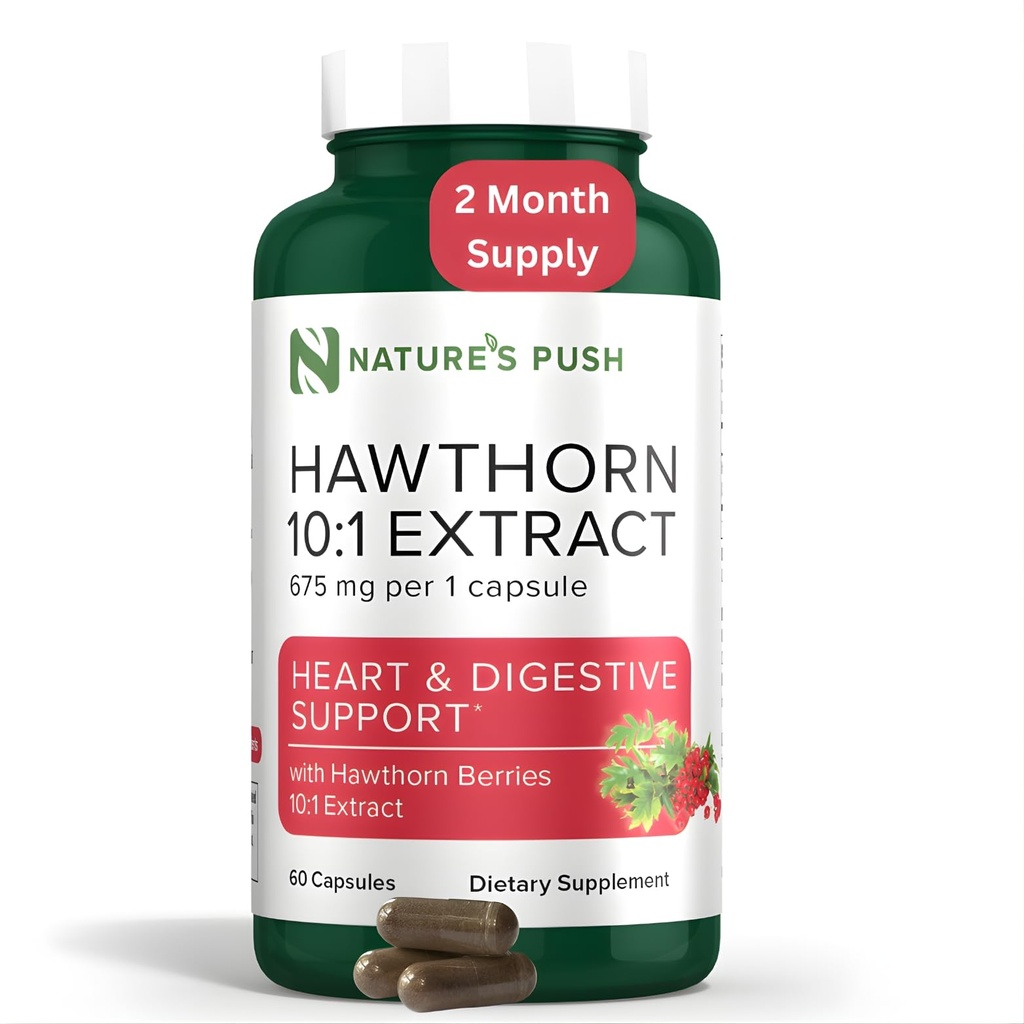 Super Krachtige Hawthorn Berry 10:1 Extract Capsules voor digestie Hartgezondheid en Glykemie ondersteuning - Extra sterkte Hawthorn Berry Capsules - Non-GMO Glutenvrij Vegan GMP USA 2 maanden levering