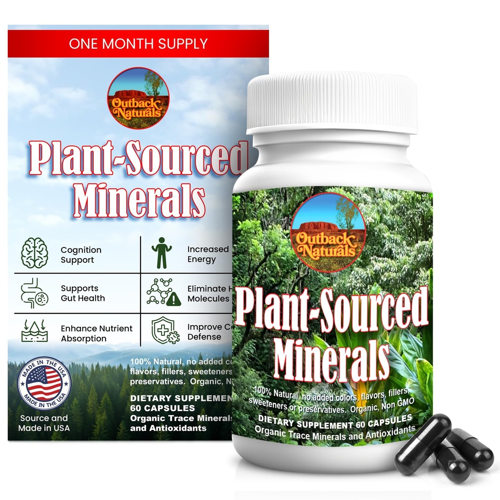 Plant-gedronken mineralen, 60 capsules, Organische Natuurlijke Trace Mineralen en Antioxidanten die de Immuun en Digestieve Systemen ondersteunen, bevorderen Optimale Gezondheid. Gesourced en Made in USA
