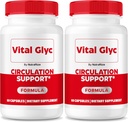 (2 verpakkingen) Vitale Glyc Capsules - Officiële Blood Support Formula, Vital Glyc Blood Vessel Cleaner, Vital Glyc Glyco Optimizer Pillen, Ondersteunt algehele gezondheid en wellness, Vital Glyc Poeder (120 capsules)