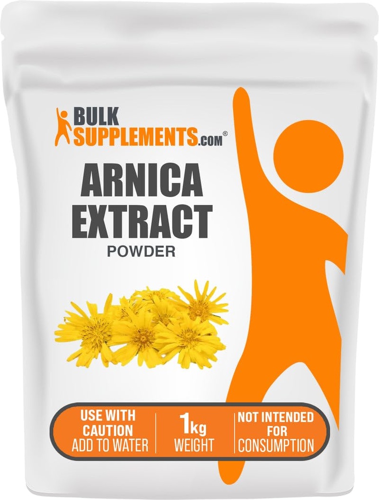 BulkSupplements.com Arnica Extract Powder - Kruidensupplement, van gedroogde Arnica Bloemen, Servings Vary Per Use, 1kg (2,2 lbs) (Pack of 1)