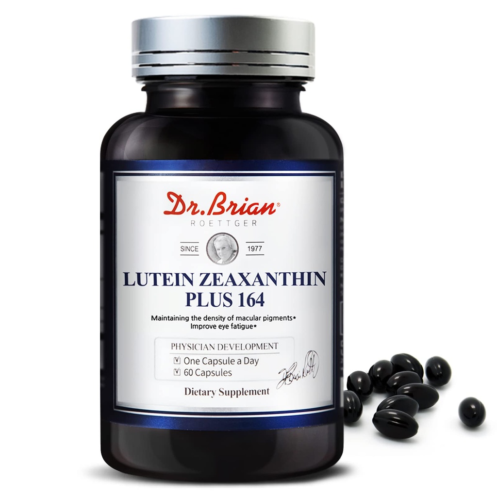 Dr. Brian Lutein en Zeaxanthine Supplementen, Oogvitaminen Macula Degeneratie Supplementen Non-GMO, Glutenvrij voor droge ogen Visie Gezondheid, 60 Capsules