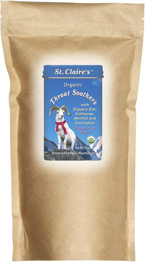 St. Claire's Organics Throat Soothers (27 Ounce Refill Bag) Glutenvrij, Veganistisch, GGO-vrij, Plant-Based, Allergenen-vrij gemaakt in onze Allergenen-vrije faciliteit