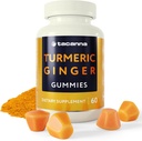 TACANNA Kurkuma en Gember Gummies - 60 Telling voor volwassenen en tieners, Abrikoos smaak, Immuun ondersteuning, niet-GMO & Gluten gratis supplement