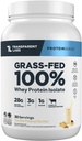 Laboratoires transparents Isolate de protéines de lactosérum d'herbe - Poudre de protéines de lactosérum naturellement aromatisée sans gluten avec 28g de protéines par portion et 9 acides aminés - 30 portions, beurre d'arachide de vanille