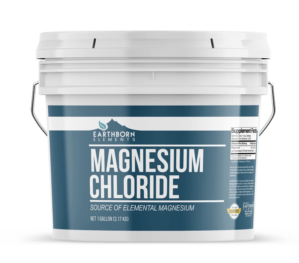 Earthborn Elements Magnesium Chloride (1 Gallon), Dieetsupplement, Grote Bron van Elemental Magnesium