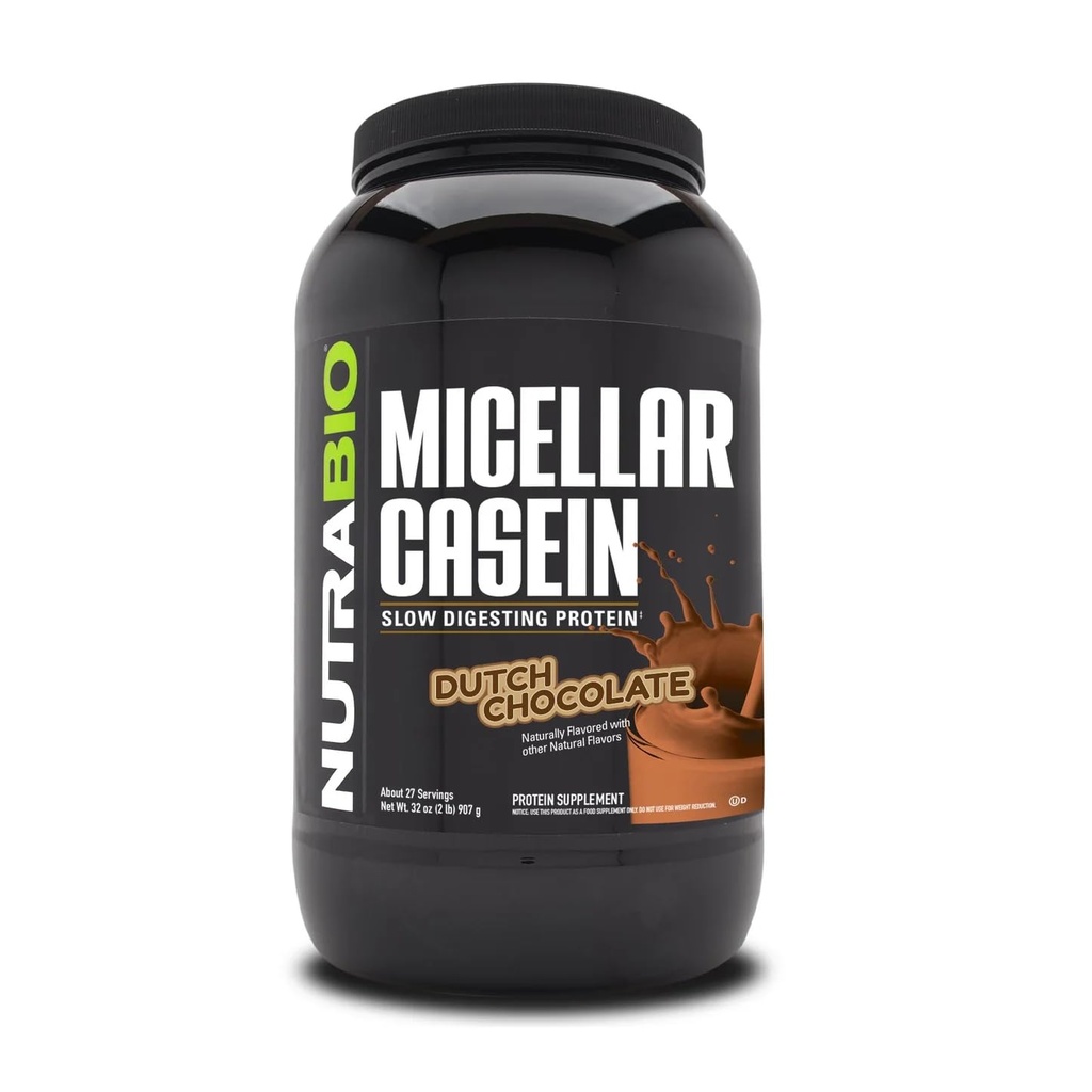 NutraBio Caseïne Proteïne Poeder, Micellar Casien Powder, 25g Langzaam oplossen Proteïne, helpt om u volledig te houden, Overnight Muscle Recovery & Growth, BCAA & EAA, Glutenvrij, Sojavrij, 2lb Chocolade