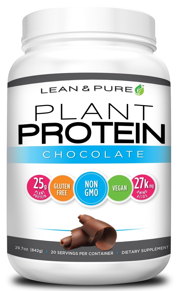 Lean & Pure Plant Protein, 25g eiwit, niet genetisch gemodificeerd, veganistisch, glutenvrij. Lage Carb, 842g, chocolade