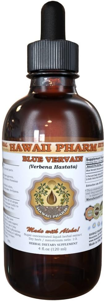 Extrait liquide de Vervain bleu, Vervain bleu biologique (Verbena Hastata) Teinture 4 oz
