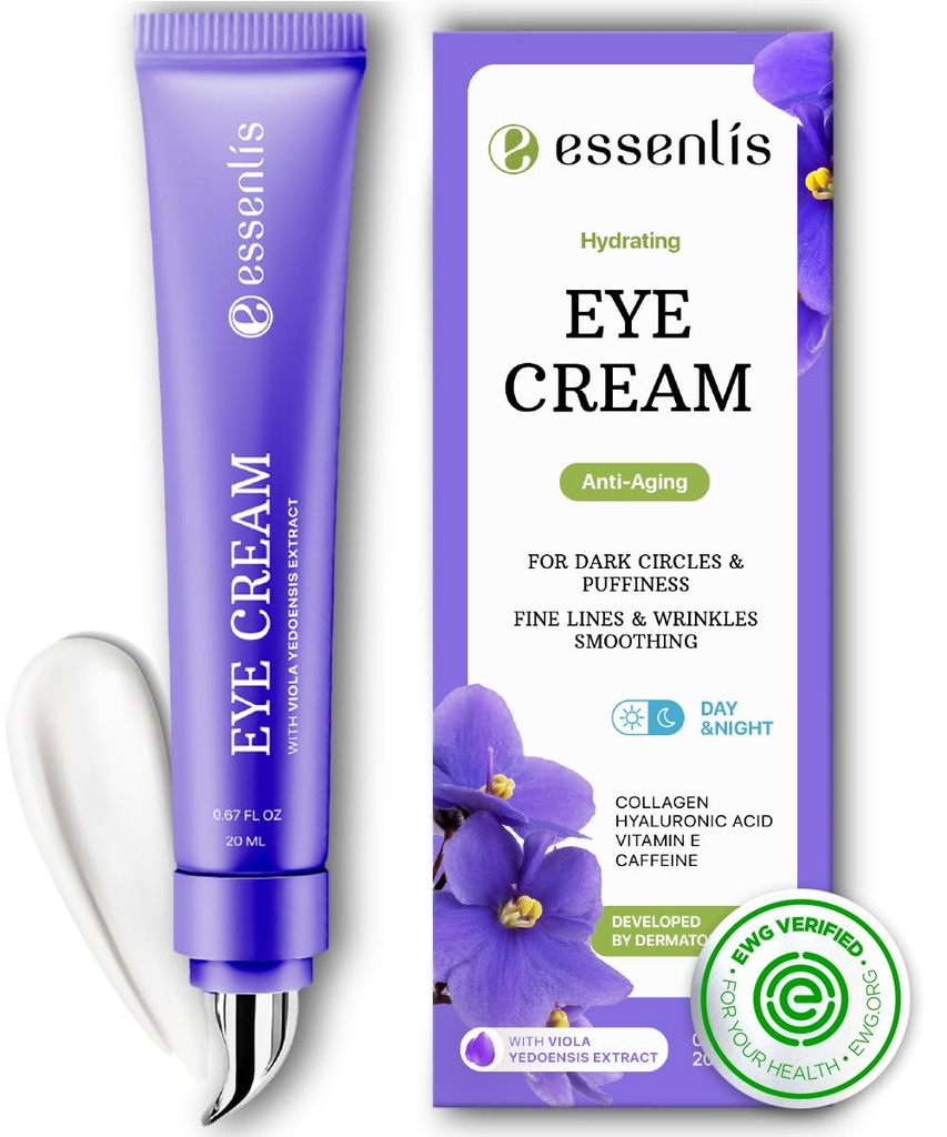 Cafeïne Eye Cream voor donkere kringen en gezwollenheid, zakken onder de ogen, Collageen Anti Aging Day en Night Corrector voor vrouwen en mannen
