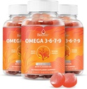 BeLive Organic Omega 3 Gummies - Omega 3 6 9 7 DHA & EPA van Vlaszaadolie & Sea Buckthorn Fruitolie, Veganistisch, voor kinderen & volwassenen, Full Body, Brain & Eye Support, Suikervrij 