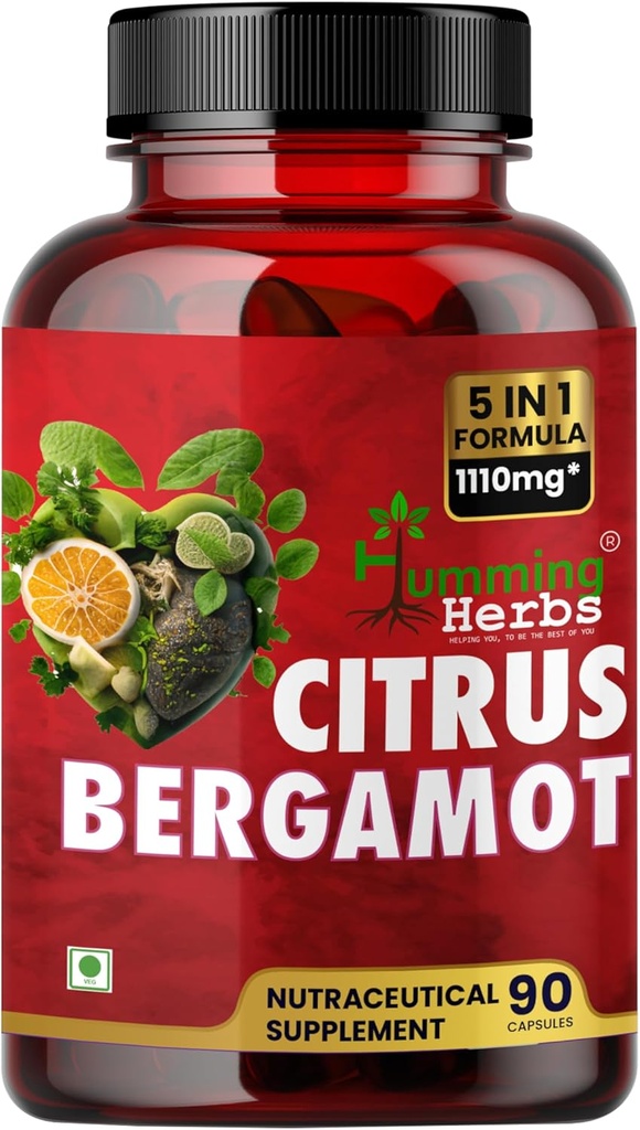Humming Kruiden Bergamot Citrus 1110mg met zwarte Choke Berry, Niacin, Olive Leaf & Black Pepper Extract 90 Capsule