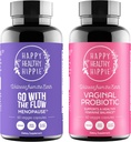 Gelukkige gezonde Hippie Vaginale Probiotica voor vrouwen & Ga met de Flow Menopauze Ondersteuning