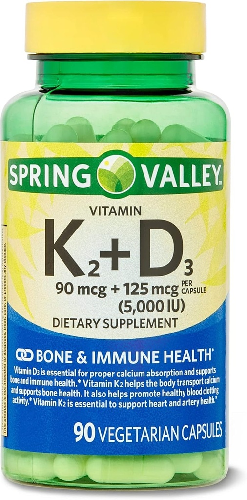 abseits Vitamine K2 (90mcg) + D3 (125mcg) 90 Tel Vegetarische Capsule