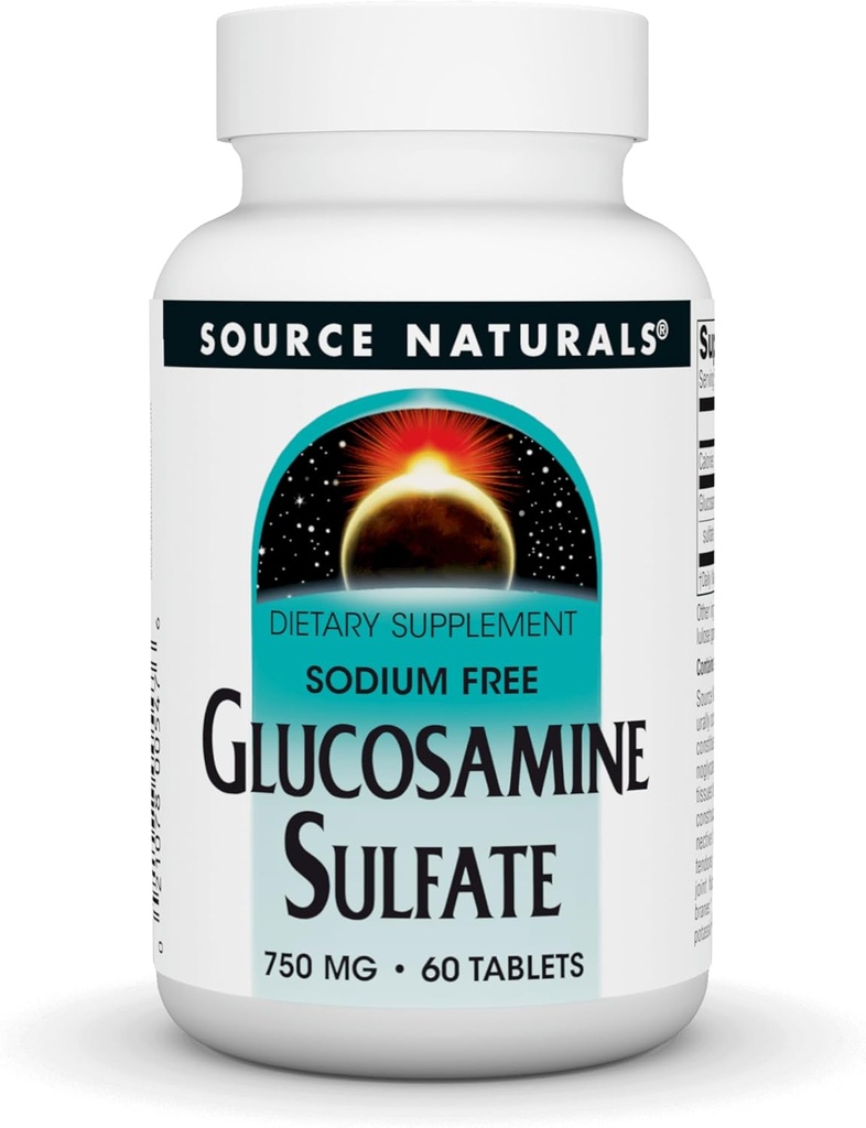 Bron Naturals Glucosaminesulfaat, natriumvrij 750 mg voor gezamenlijke ondersteuning - 60 tabletten