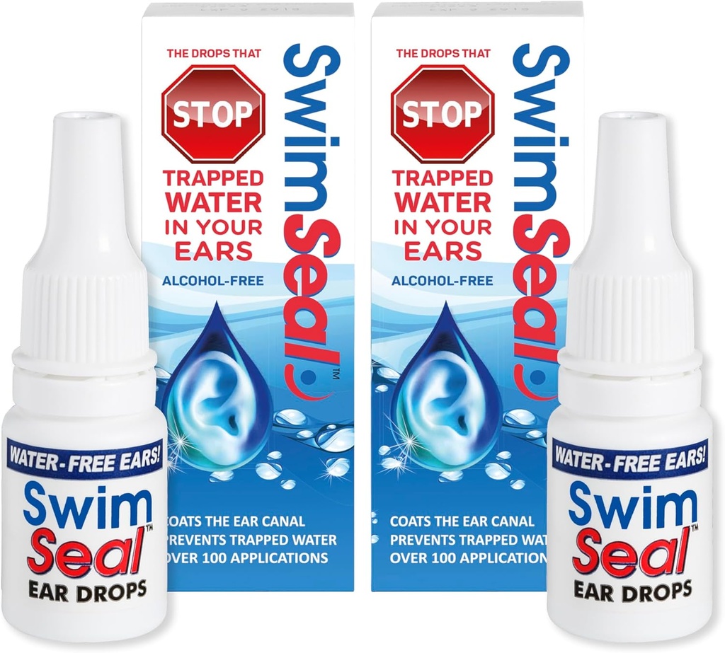 ZwemsealTM Twin-Pack Alle natuurlijke zwemmers oordruppels voor dagelijks gebruik in plaats van alcoholdruppels of oordopjes. De oplossing voor uw oor voor alle blootstelling aan water voor alle leeftijden.