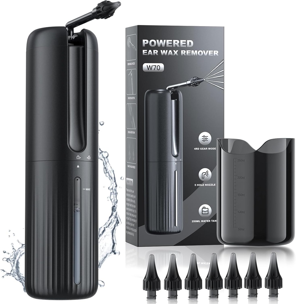 Ear Wax Removal - Elektrische Oorreiniger - Water Aangedreven Oorreiniger met 4 Waterdruk Reiniging Modes - Veilig en effectief Oor Wax Removal Tool - Waterbestendig USB oplaadbaar