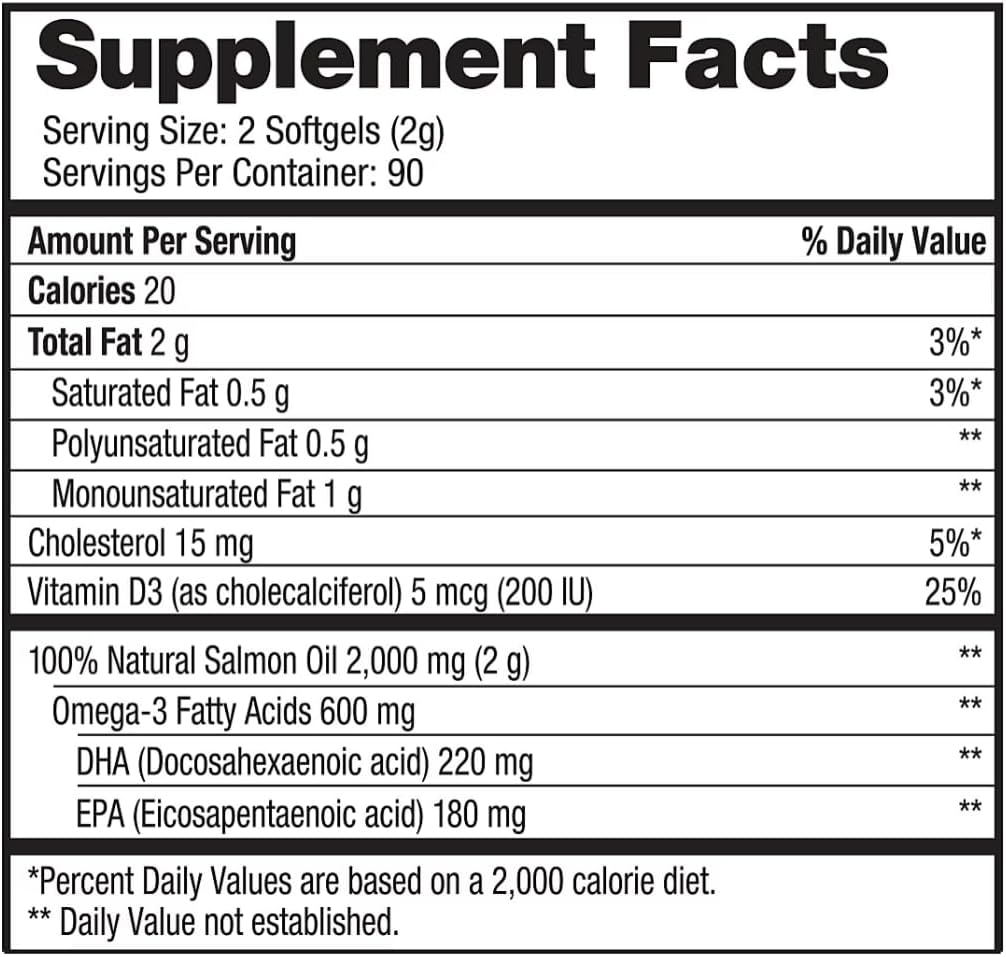 generische Pure Alaska Omega-3 Wild Alaska Salmon Oil 1000mg Softgels 180-Count