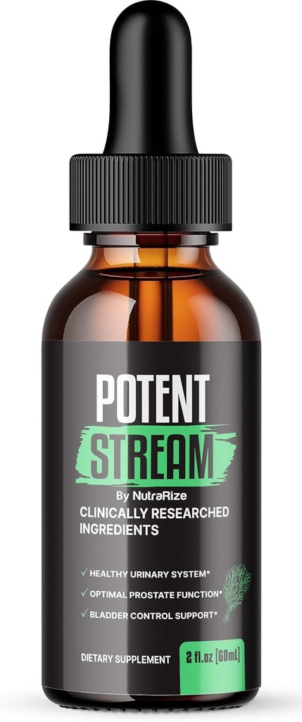 NutraRize gouttes Potent Stream, Supplément Prostate avancé - Soutien naturel pour la santé de la prostate, la force maximale, les examens (30 portions)