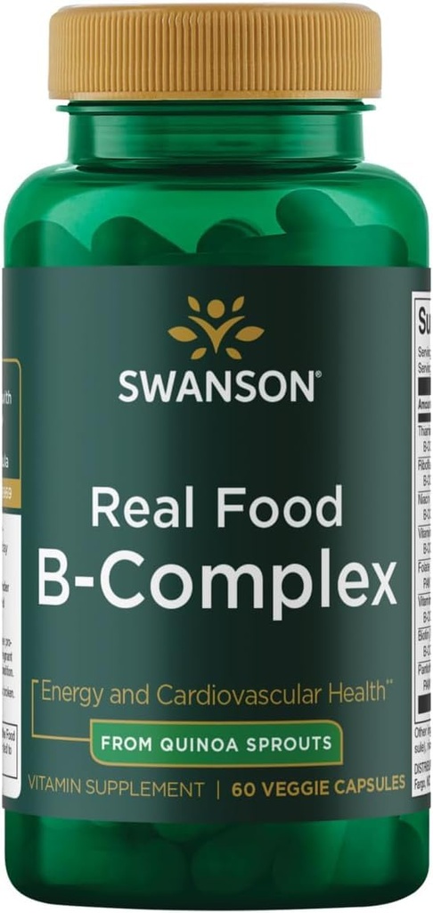 Swanson Real Food Vitamine B-Complex 60 Veg Capsules