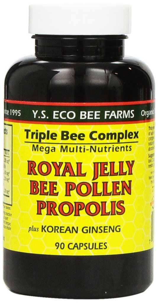 YS Biologische Boerderijen: Royal Jelly Bee Pollen Propolis w/Ginseng 90 ct
