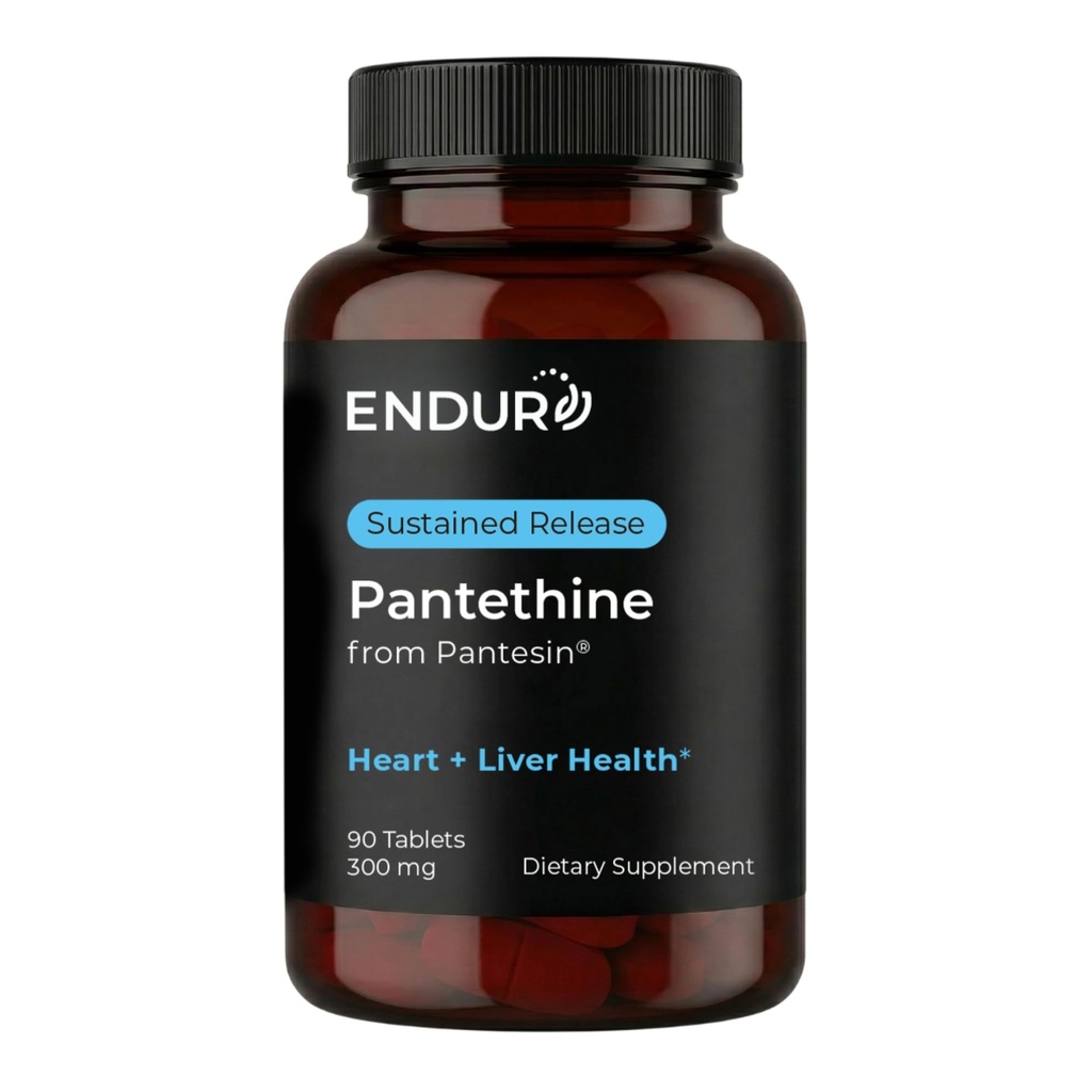 Endur Pantetine van Pantesin, leverfunctie en gezonde cholesterolbalanssupplement, Sustained Release Formula, Glutenvrij, 300 mg (90 tabletten)