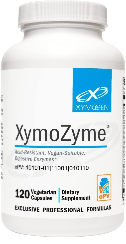 XYMOGEN XymoZyme - Enzymes digestives pour les femmes et les hommes avec protéase et bromelain - Résistant à l'acide, enzymes digestives véganes pour Gut Health & Bloating Relief (120 capsules)