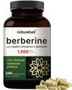 NatureBell Berberine Supplement 1,500mg with Ceylon Cinnamon & Turmeric Root, 240 Veggie Capsules | 97% Pure Berberine HCL | Supports Balanced Sugar Levels & Heart Health | Vegan, Non-GMO