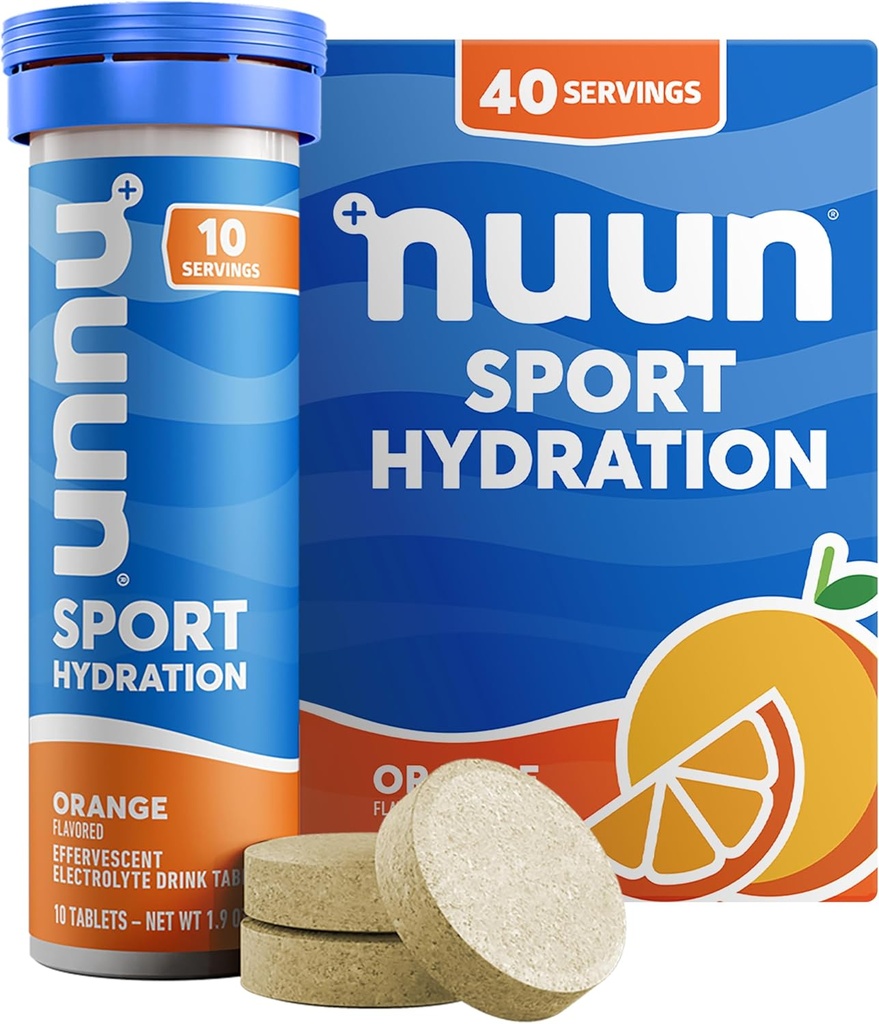 Nuun Sport: Electrolyte Drink Tablets, Orange, 10 Count (Pack of 4)