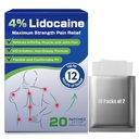 Uposiut 4% Lidocaïne Patches, 20 Count Patches Maximale sterkte Lidocaïne Patches (20 Patches), voor spierpijn verlichting in de nek, schouders, rug, knieën en anken, 12 uur pijn Relief-012345