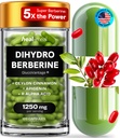 Dihydroberinesupplement - Dehydro Berberine Organic - Super Berberine Supplement met Ceylon Cinnamon & R Alpha Lipoïne Acid & Apigenine - Hydroberberine 120 caps (1 Pack)