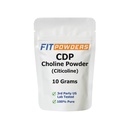 Poudre de citicoline, poudre de choline CDP pure avec scoop, non-OGM, supplément cognitif pour la mémoire et l'apprentissage (10 grammes)