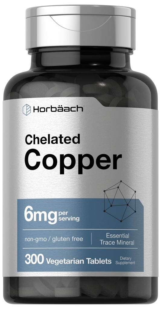 Horbäach chelated koper Supplement 6mg 