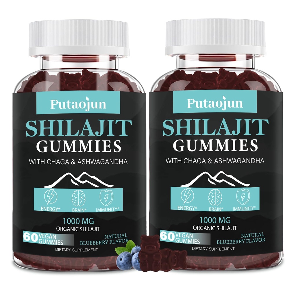 Shilajit Gummies for Man & Woman. Himalaya Gold Shilajit Gummies. 3rd Party Tested.1000mg Pure Shilajit, 200mg Ashwagandha, 200mg Chaga,100mg Ginseng,100mg Saw Palmatto, 60mg Black Seed Oil