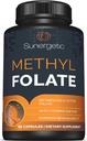 Sunergetic Premium Methyl Folate Supplement met gemethyleerde vitamine B12 en vitamine B6 