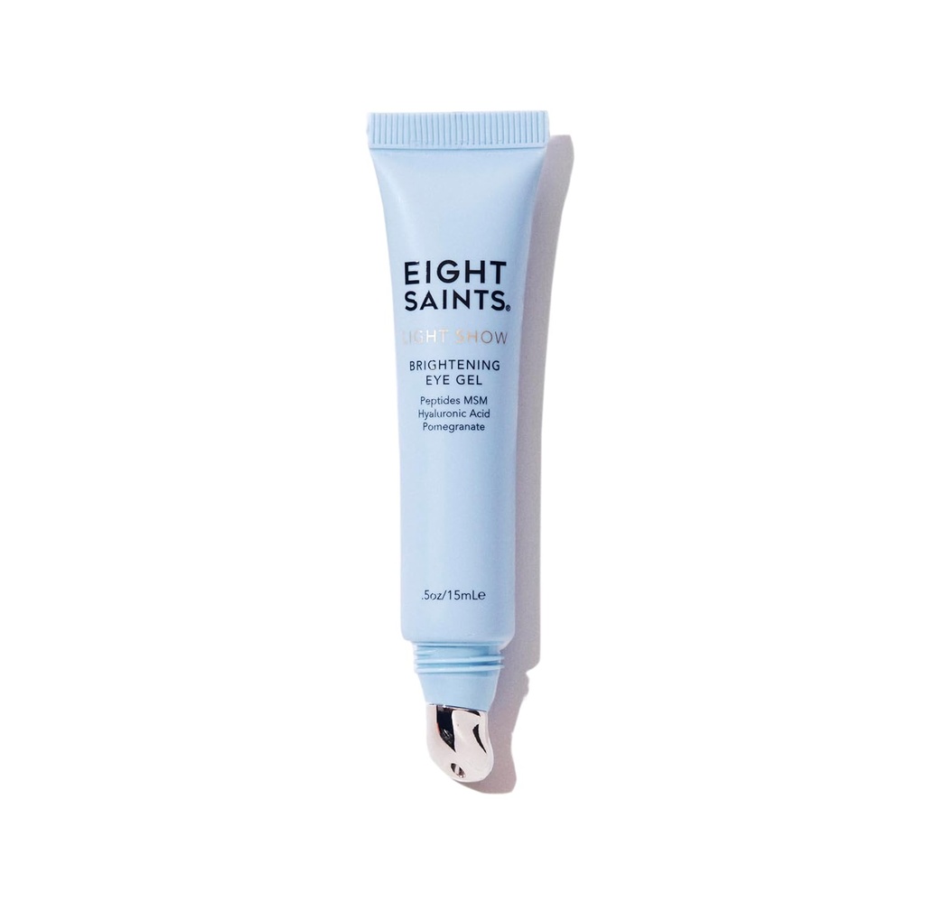 Eight Saints Light Show Brightening Eye Gel, Natural and Organic Anti Aging Cooling Eye Gel to Reduce Puffiness, Rimpels and Calms Under Eye Skin, 0.5 Ounces