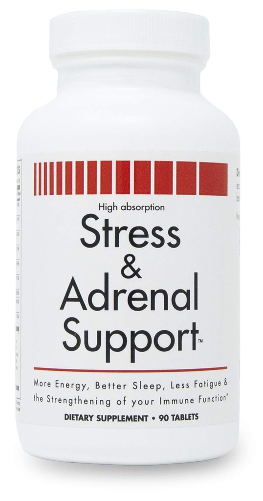 Stress en adrenale ondersteuning - 90 Kauwtabletten - Citrusy Orange Smaak - Gemakkelijk te onderscheiden - door Nieuwe Gezondheidsproducten
