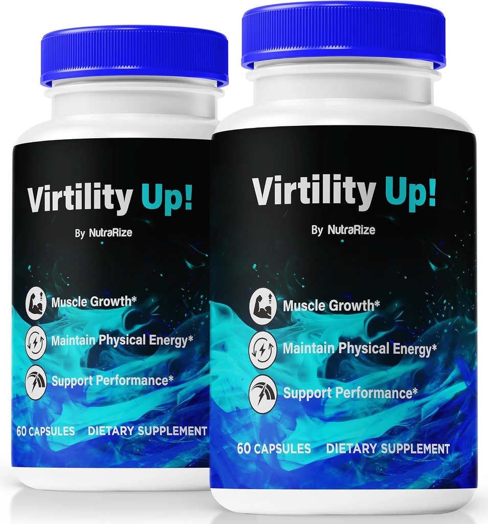 (2 Pack) Virtility Up Pillen, Officiële VirtilityUp voor mannen, Ondersteunt energie, uithoudingsvermogen en prestaties, Alle natuurlijke ondersteuning voor algehele welzijn, mannelijke capsules Review, Premium Formula (120 capsules)