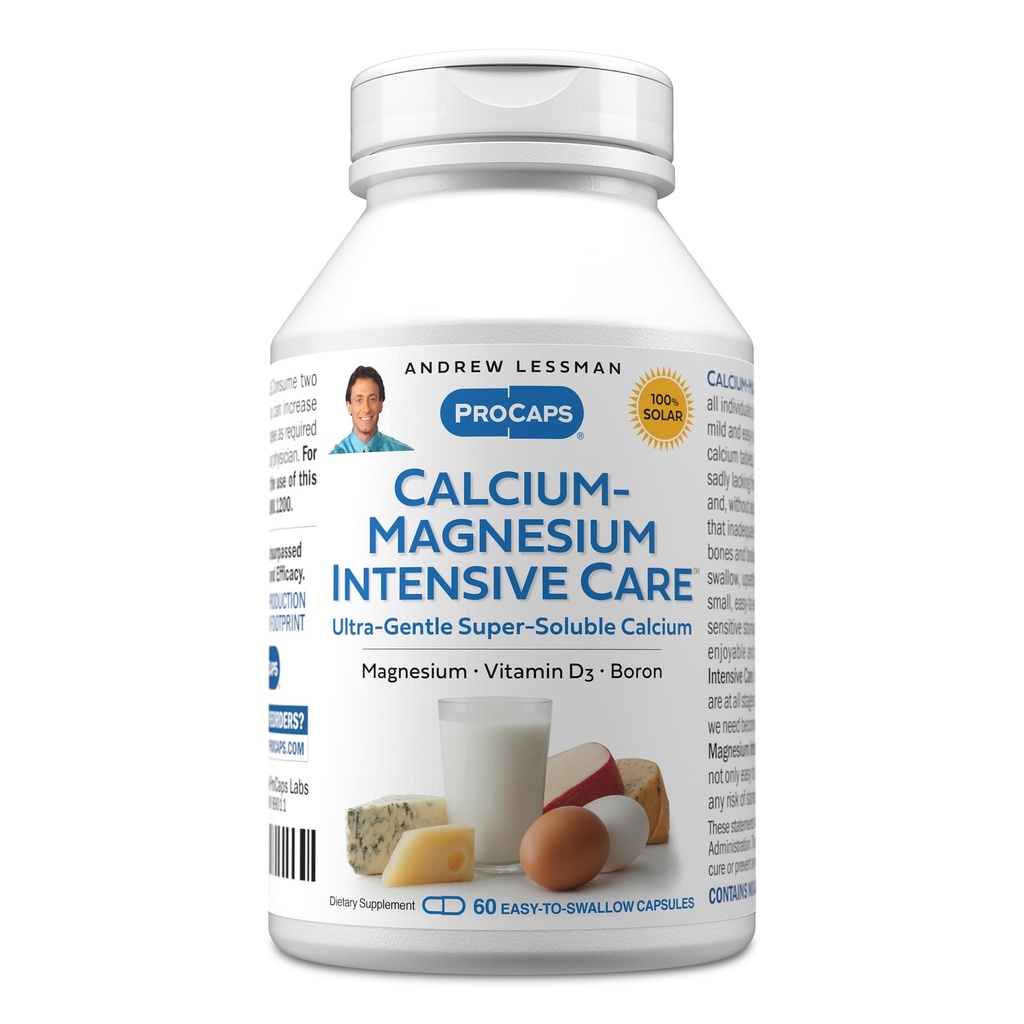ANDREW LESSMAN Calcium Magnesium Intensive Care 60 Capsules - Bone and Skeleton Health Essentials. Gemakkelijk te slikken Capsules, Super Oplosbaar Fijn Poeder. Voorzichtig aan zelfs de meest gevoelige maagden
