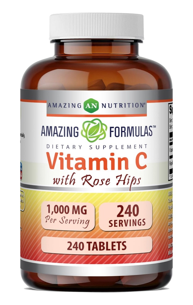 Verbazingwekkende Formules Vitamine C met Rose HIPS Supplement 