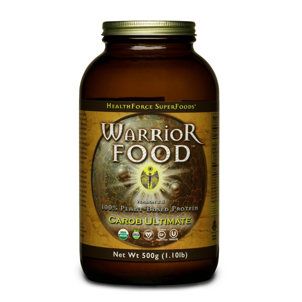 GEZONDHEIDSFORCE SUPERFOODS Warrior Food Protien Powder - Carob smaak - 500 Gram