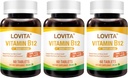 Lovita Vitamine B12 1000 mcg (B12 Vitaminen als Cyanocobalamine), Getimed Release B12, Vegan-Friendly, Ondersteunt Zenuwstelsel, 60 Vegetarische Tablets (2 Maand Supply) (Terug van 3)
